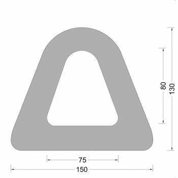 Rubber Delta fender profile 150x130mm