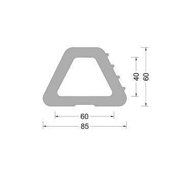 Rubber Delta fender profile 85mmx60mm