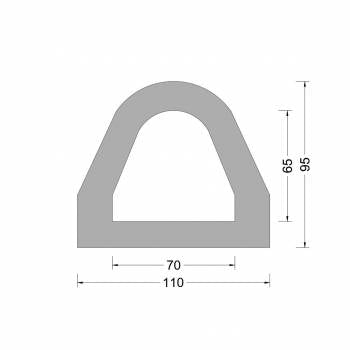 Rubber Delta fender profile 110x95mm